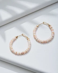 Tommy Bahama Sanibel Island Heishi Shell Hoop Earrings-Women Jewelry