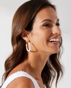 Tommy Bahama Sanibel Island Heishi Shell Hoop Earrings-Women Jewelry