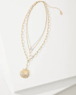 Tommy Bahama Sanibel Island Layered Shell Pendant Necklace-Women Jewelry