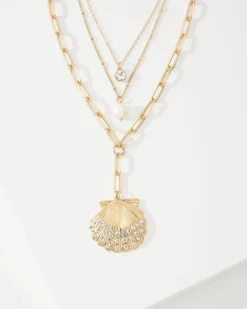 Tommy Bahama Sanibel Island Layered Shell Pendant Necklace-Women Jewelry