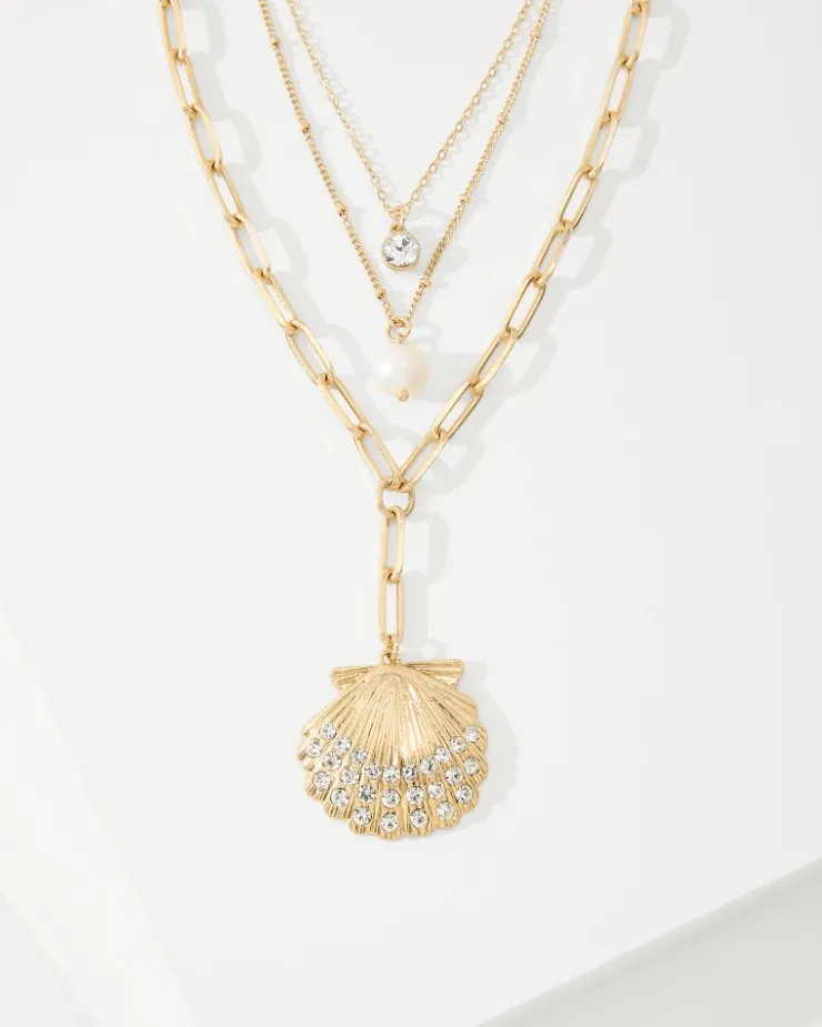 Tommy Bahama Sanibel Island Layered Shell Pendant Necklace-Women Jewelry