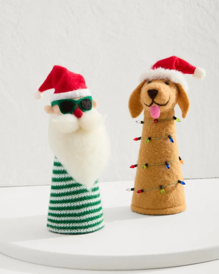 Tommy Bahama Santa & Retriever Bottle Topper Set- Drinkware & Bar
