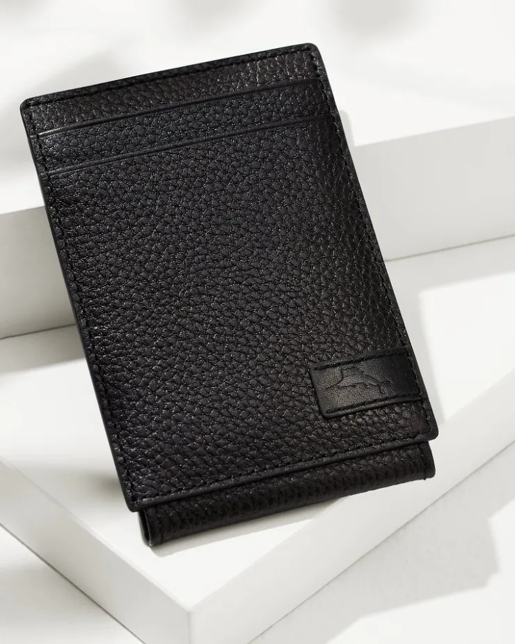 Tommy Bahama Scotchgrain Leather Magnetic Front Pocket Wallet- Wallets & Tech Accessories