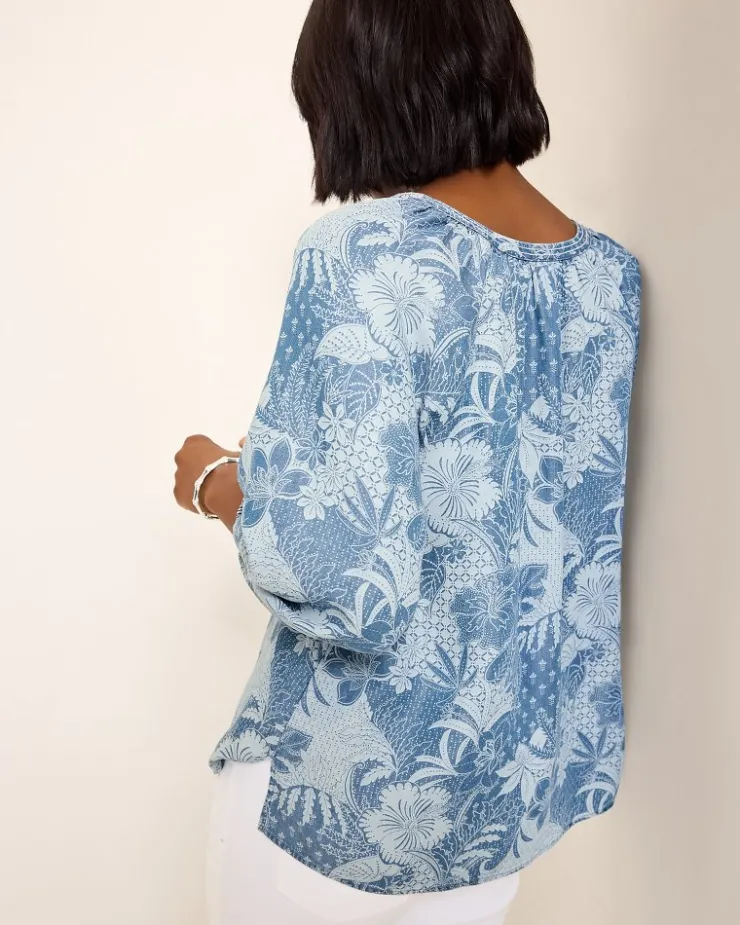 Tommy Bahama Secret Inlet 3/4-Sleeve Top-Women Tops & Shirts