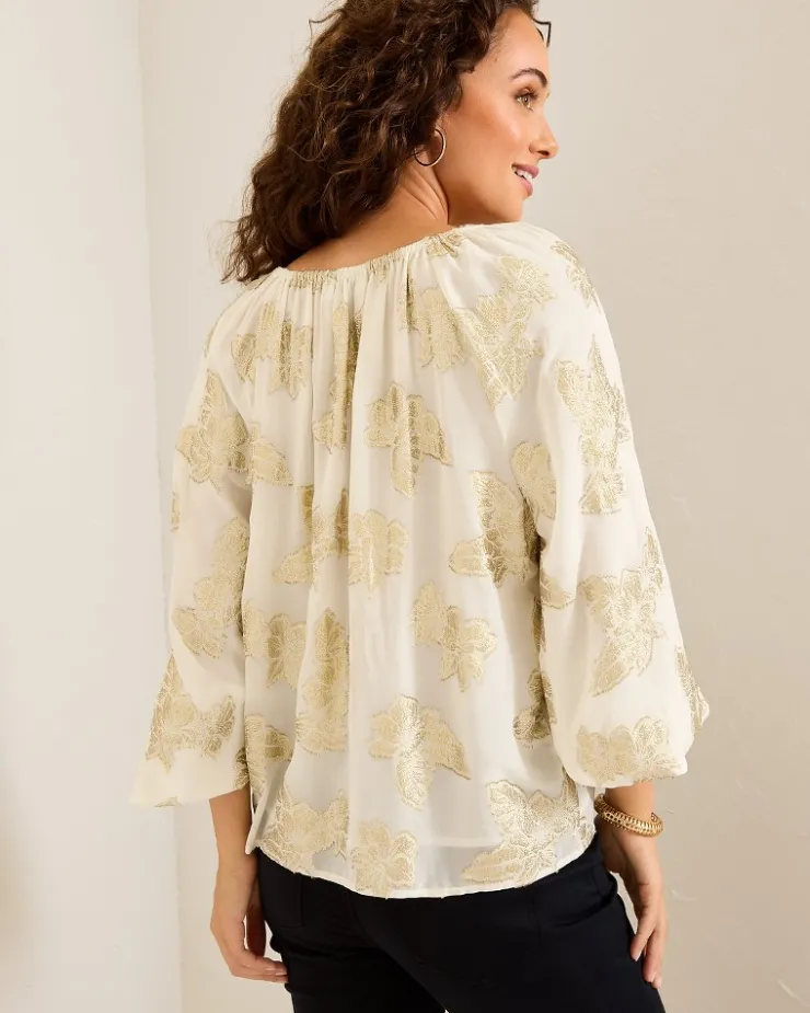 Tommy Bahama Shimmering Shores Peasant Top-Women Tops & Shirts
