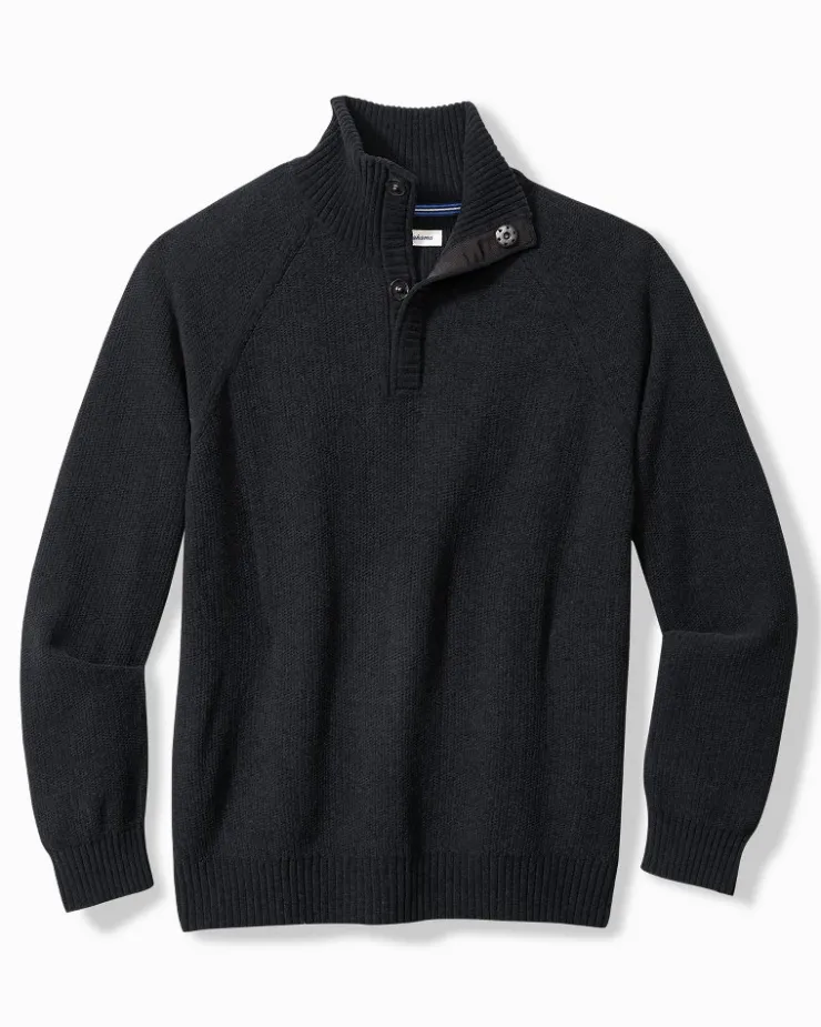 Tommy Bahama Shoreline Surfcomber Snap-Mock Sweater- Sweaters