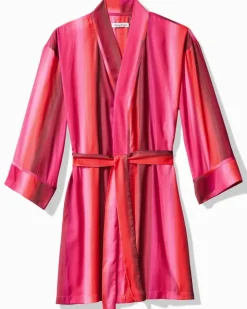 Tommy Bahama Short Satin Robe-Women Sleepwear
