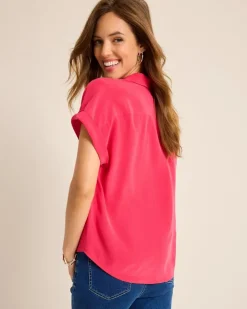 Tommy Bahama Silk Dolman Camp Shirt-Women Tops & Shirts