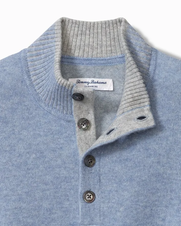 Tommy Bahama Soft Sands Cashmere Button-Mock Sweater- Sweaters