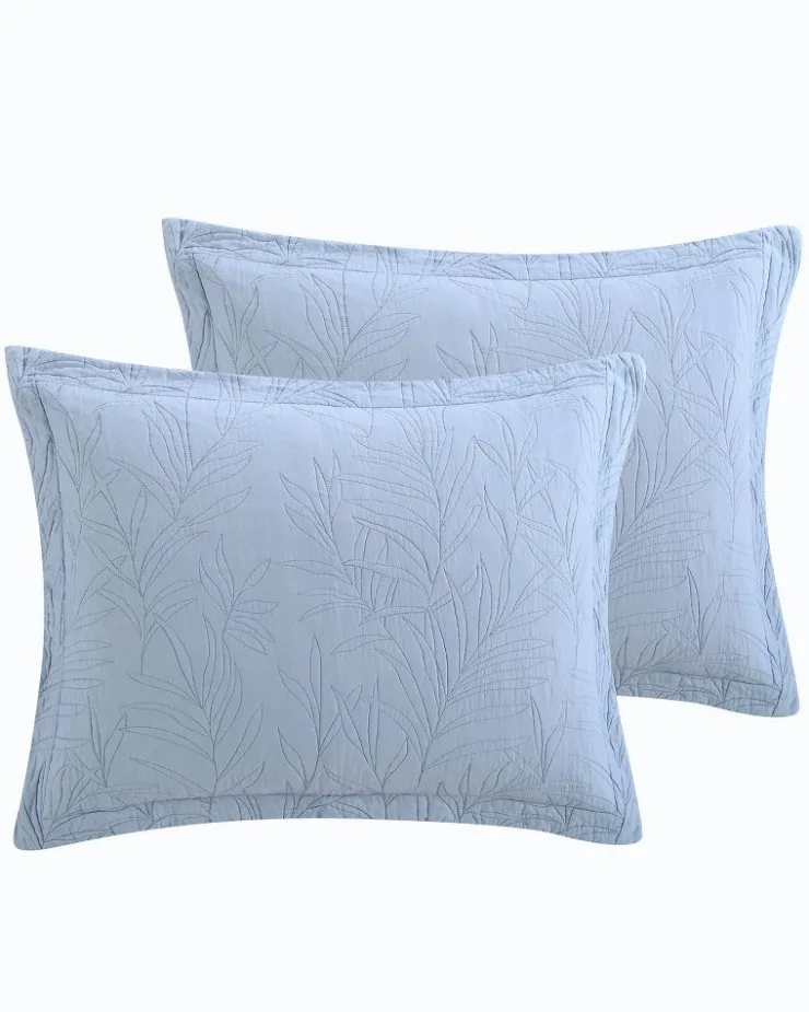 Tommy Bahama Solid Costa Sera 2-Piece King Quilted Sham Set- Pillows & Shams