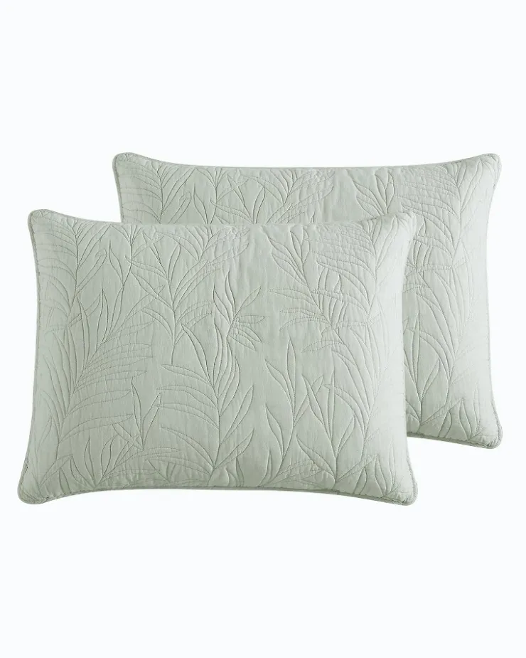 Tommy Bahama Solid Costa Sera 2-Piece King Quilted Sham Set- Pillows & Shams