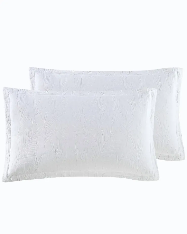 Tommy Bahama Solid Costa Sera 2-Piece Standard Quilted Sham Set- Pillows & Shams