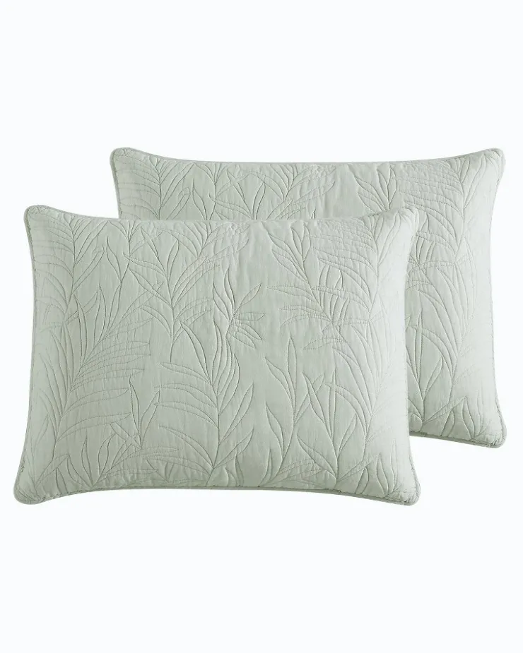 Tommy Bahama Solid Costa Sera 2-Piece Standard Quilted Sham Set- Pillows & Shams