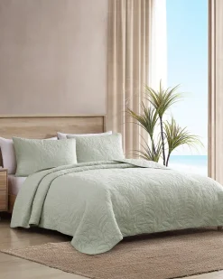 Tommy Bahama Solid Costa Sera Twin Quilt- Quilts & Blankets