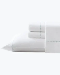 Tommy Bahama Solid 4-Piece Queen Sheet Set - Blue- Sheet Sets & Bedskirts