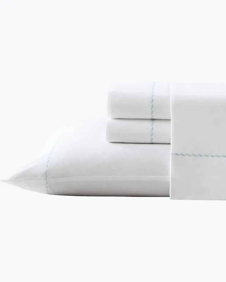 Tommy Bahama Solid 4-Piece Queen Sheet Set - Blue- Sheet Sets & Bedskirts