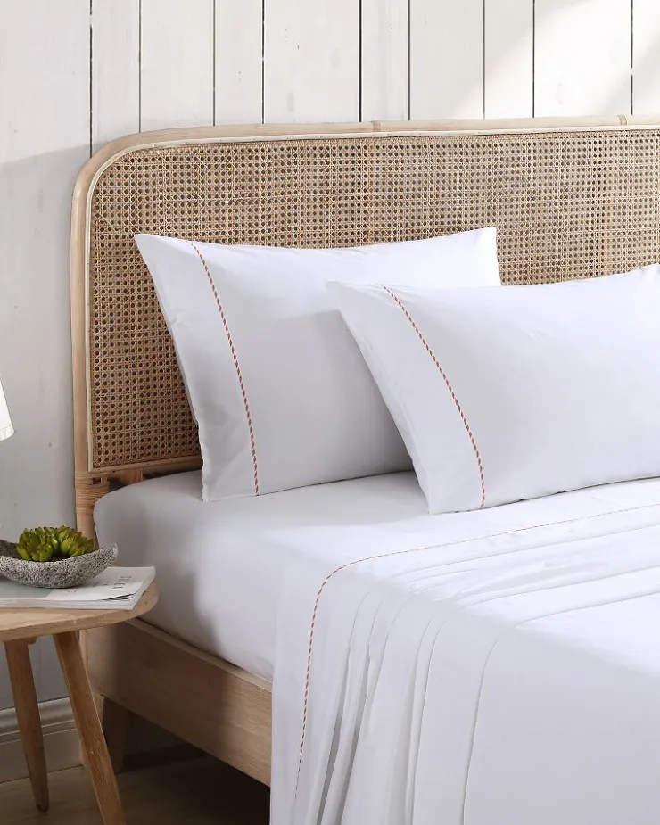 Tommy Bahama Solid 4-Piece Queen Sheet Set - Orange- Sheet Sets & Bedskirts