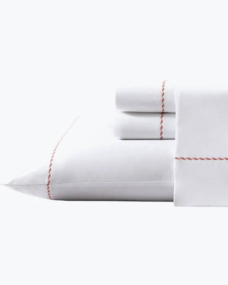 Tommy Bahama Solid 4-Piece Queen Sheet Set - Orange- Sheet Sets & Bedskirts