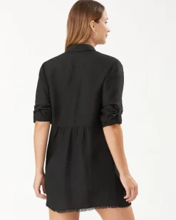 Tommy Bahama St. Lucia Linen-Blend Beach Shirt-Women Beach Coverups