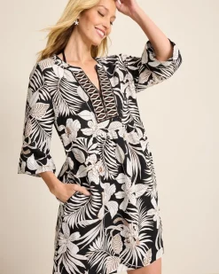 Tommy Bahama St. Lucia Linen-Blend Blooms Coverup Dress-Women Beach Coverups|Dresses