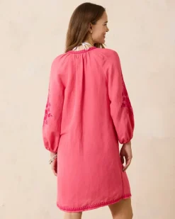 Tommy Bahama St. Lucia Linen-Blend Embroidered Coverup Dress-Women Beach Coverups|Dresses