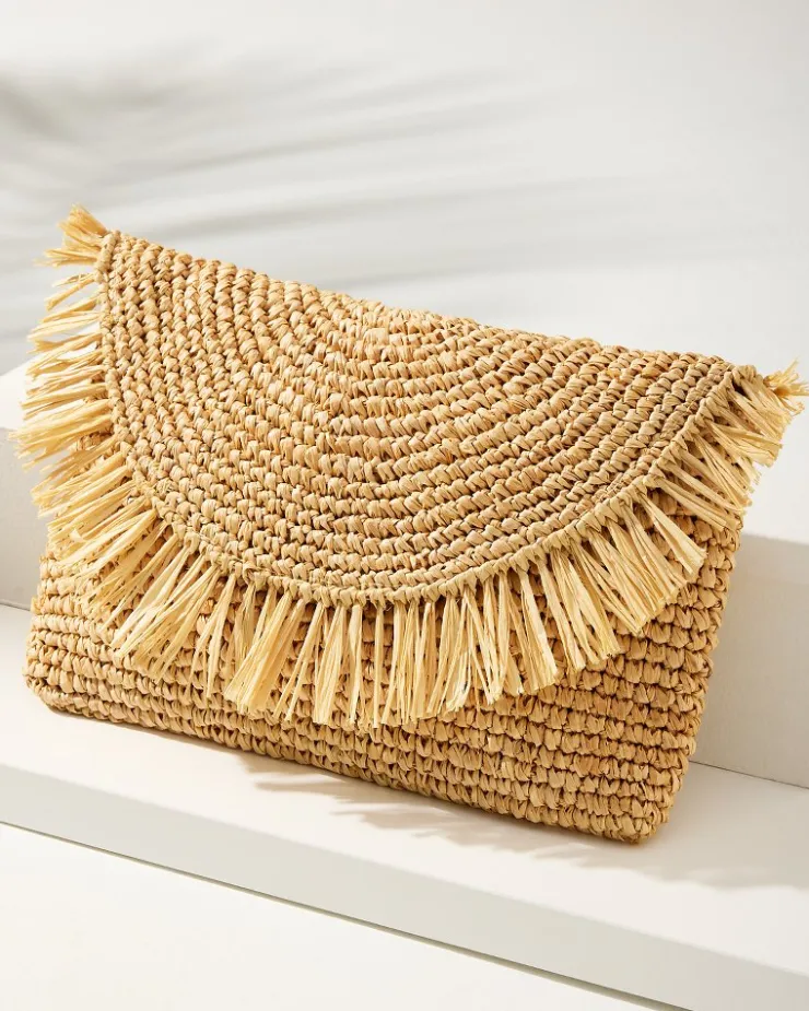 Tommy Bahama Sunburst Raffia Clutch-Women Handbags & Clutches