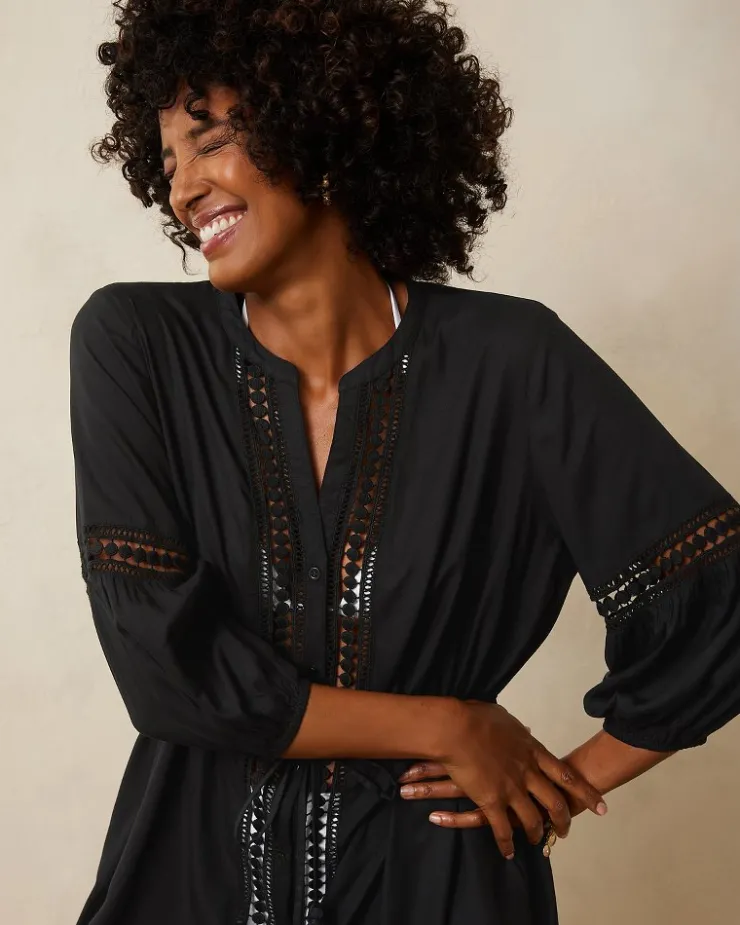 Tommy Bahama Sunlace Coverup Shirt Dress-Women Beach Coverups