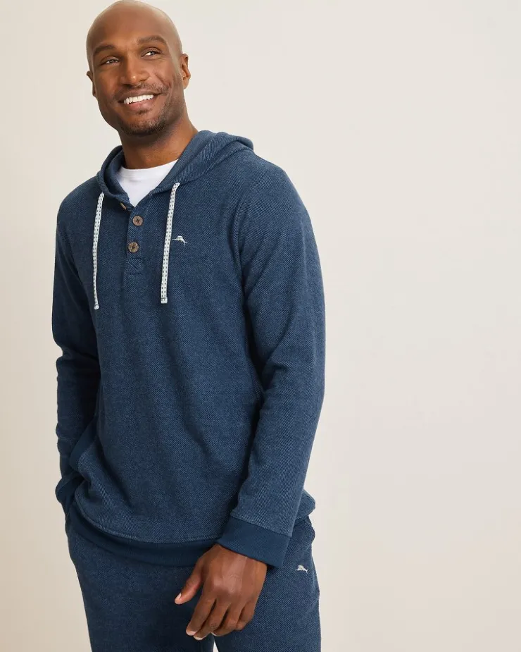 Tommy Bahama Textured Twill Stripe Hoodie- Loungewear & Pajamas