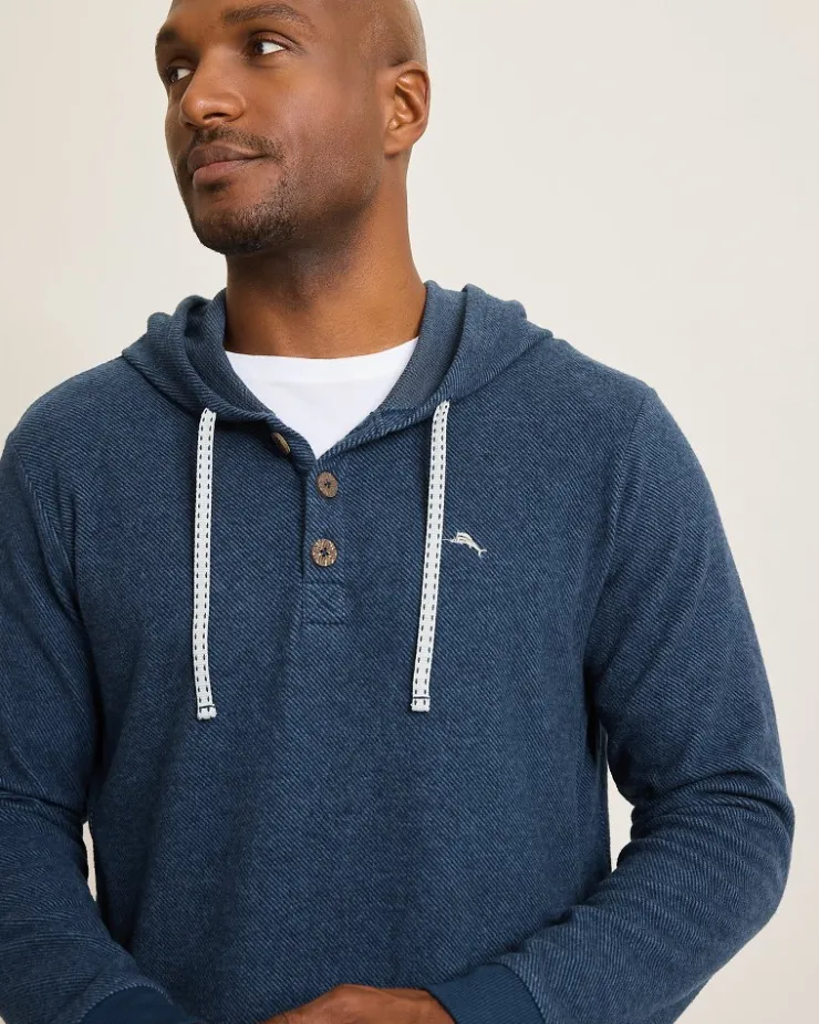 Tommy Bahama Textured Twill Stripe Hoodie- Loungewear & Pajamas