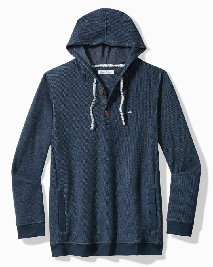 Tommy Bahama Textured Twill Stripe Hoodie- Loungewear & Pajamas