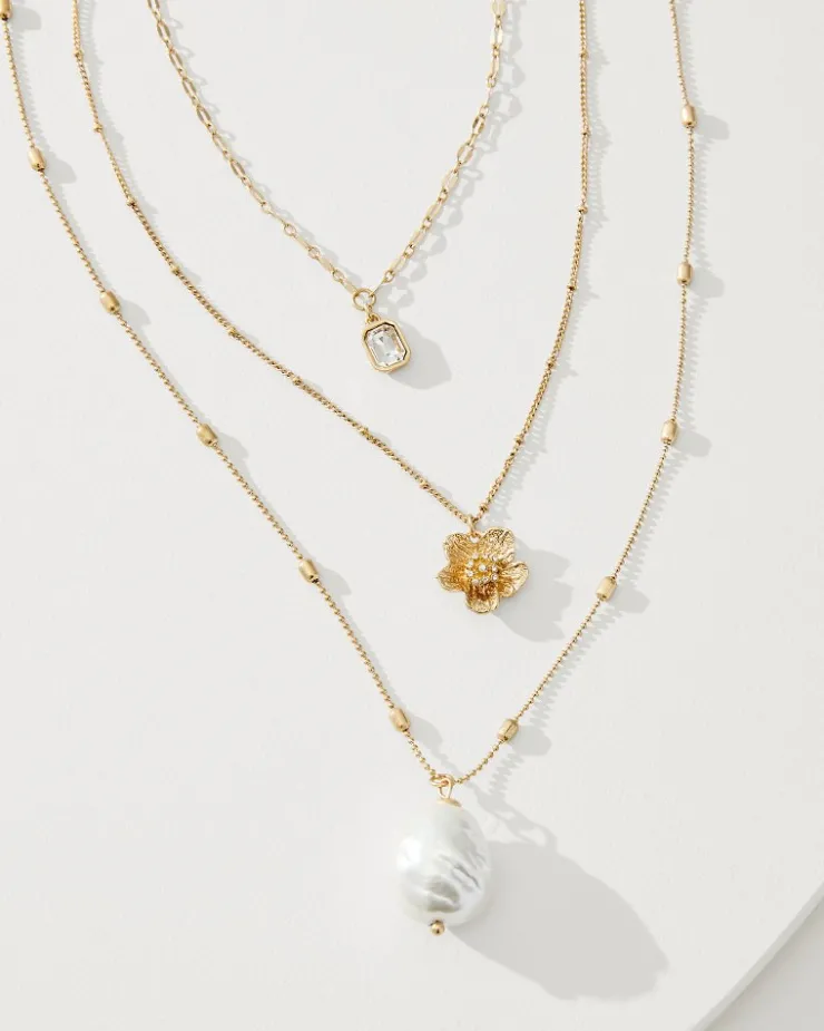 Tommy Bahama Tidal Treasure Floral Charm Layered Necklace-Women Jewelry