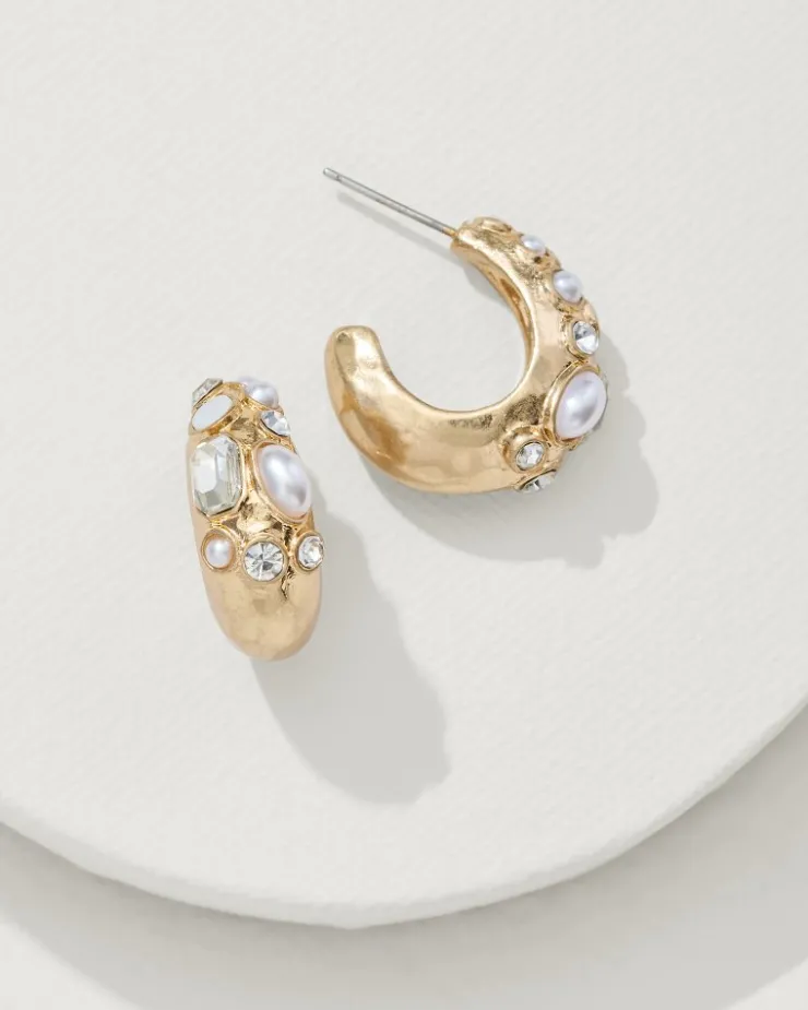 Tommy Bahama Tidal Treasure Mother of Pearl and Stone Chunky Hoops-Women Jewelry