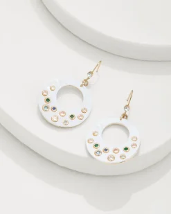 Tommy Bahama Tidal Treasure Mother of Pearl Disc Statement Earrings-Women Jewelry