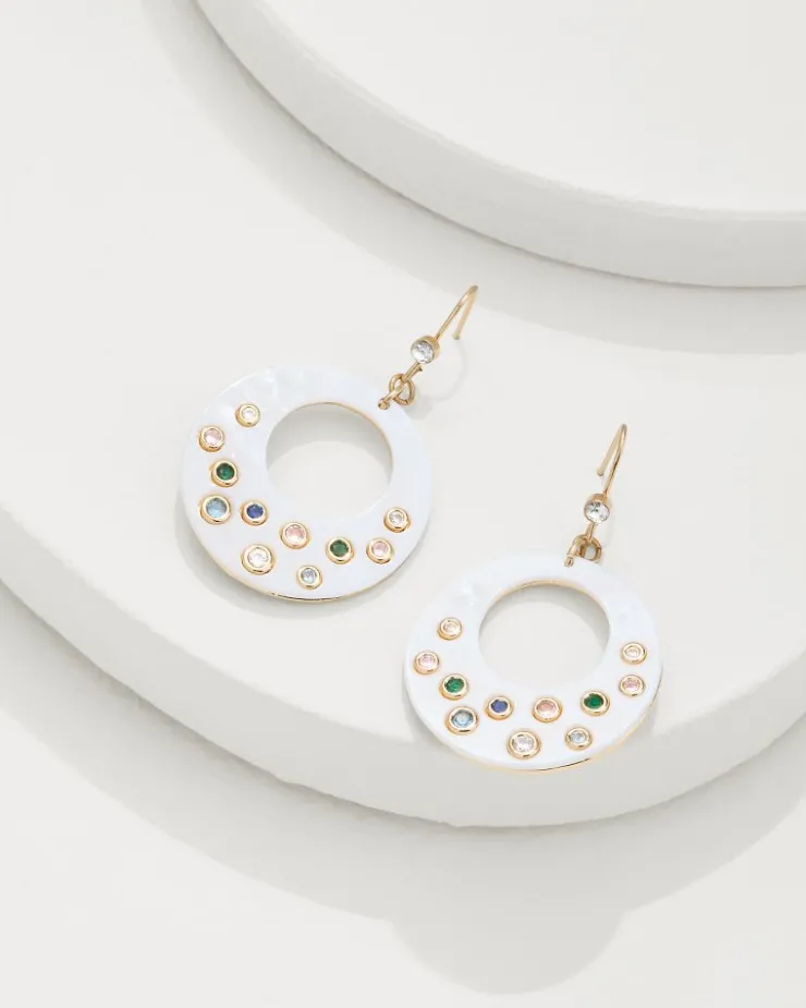 Tommy Bahama Tidal Treasure Mother of Pearl Disc Statement Earrings-Women Jewelry
