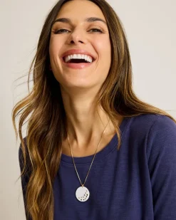 Tommy Bahama Tidal Treasure Mother of Pearl Disc Pendant Necklace-Women Jewelry