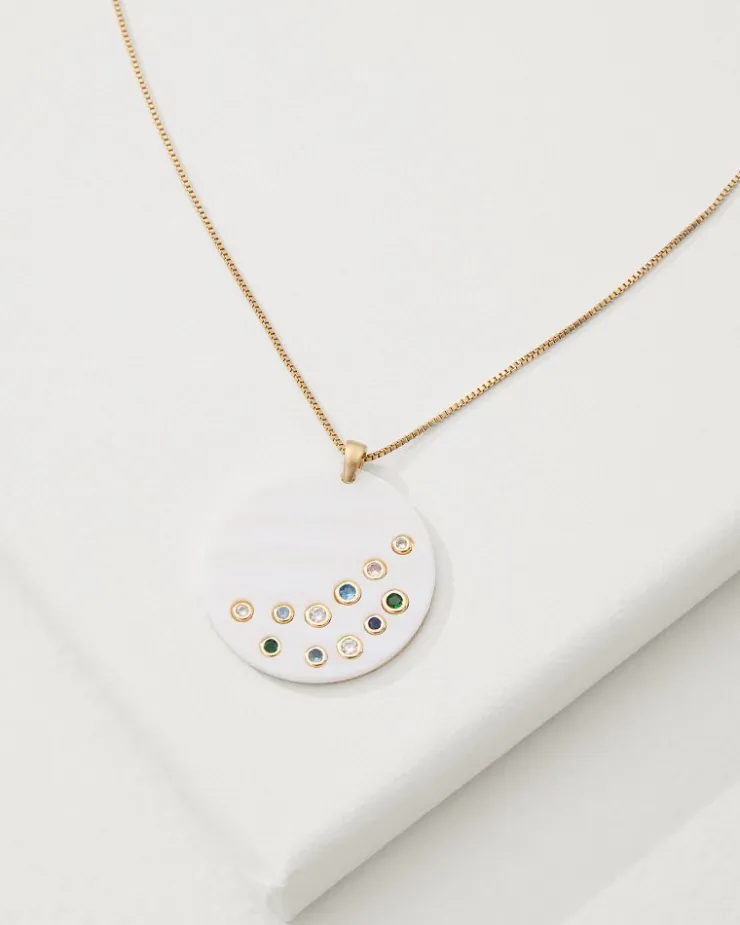 Tommy Bahama Tidal Treasure Mother of Pearl Disc Pendant Necklace-Women Jewelry