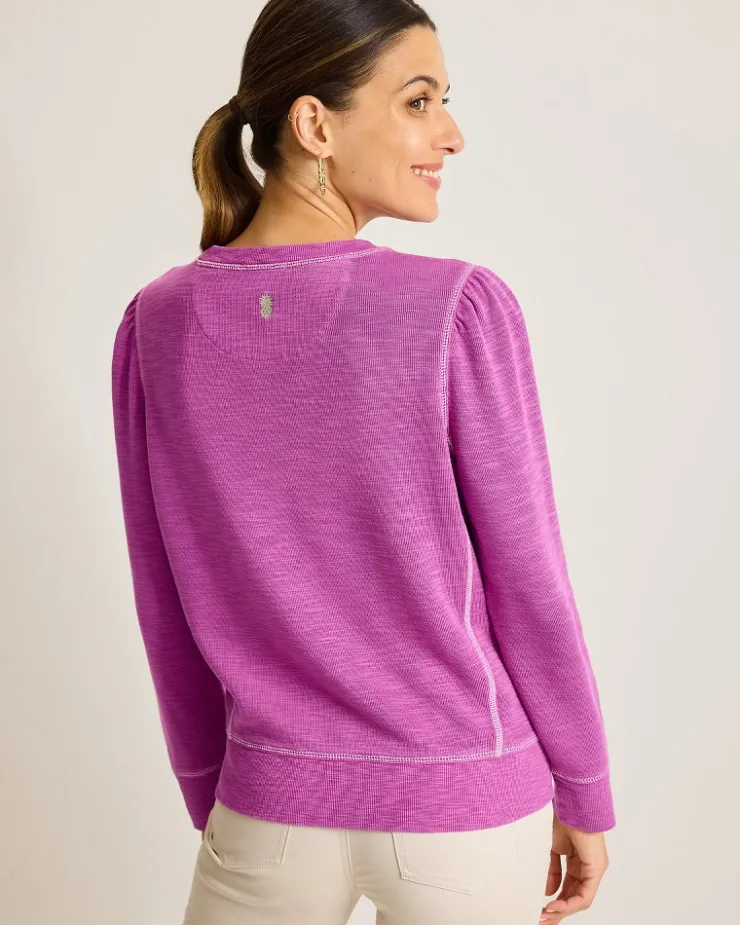 Tommy Bahama Tobago Bay Puff-Sleeve Crew Sweatshirt-Women Loungewear|Sweaters
