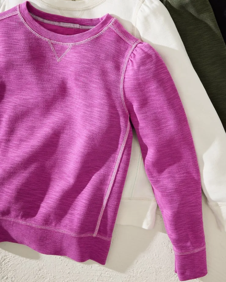 Tommy Bahama Tobago Bay Puff-Sleeve Crew Sweatshirt-Women Loungewear|Sweaters