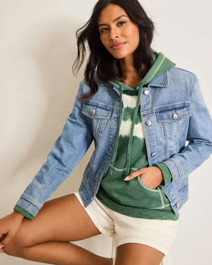 Tommy Bahama Tobago Bay Tie-Dye Stripe Hoodie-Women Loungewear|Sweaters