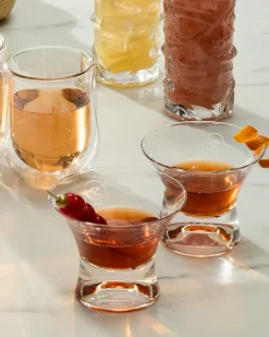 Tommy Bahama Crystal Manhattan Glasses- Drinkware & Bar