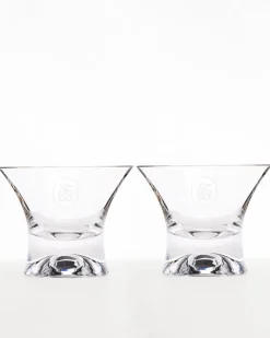 Tommy Bahama Crystal Manhattan Glasses- Drinkware & Bar