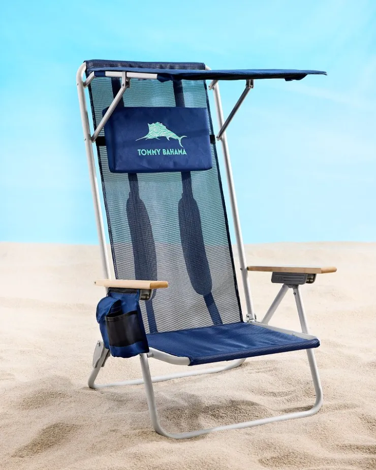 Tommy Bahama Mesh Beach Chair With Shade- Outdoor Chairs|Beach Chairs