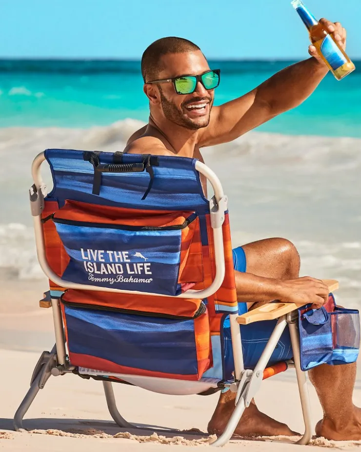 Tommy Bahama Sunset Stripe Deluxe Backpack Beach Chair- Outdoor Chairs|Beach Chairs
