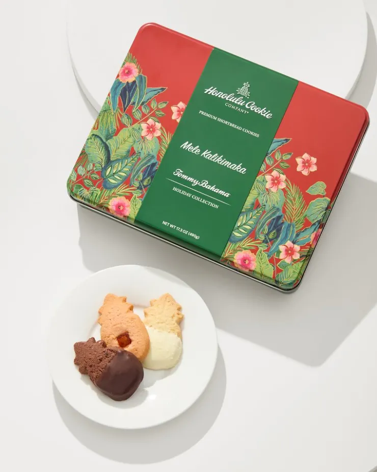Tommy Bahama x Honolulu Cookie Company® Mele Kalikimaka Gift Tin- Drinkware & Bar