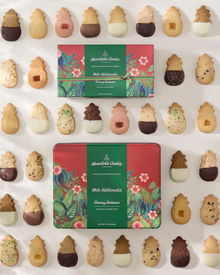 Tommy Bahama x Honolulu Cookie Company® Mele Kalikimaka Gift Tin- Drinkware & Bar