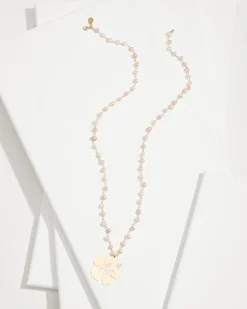 Tommy Bahama Tropical Blooms Hibiscus Pendant Pearl Necklace-Women Jewelry