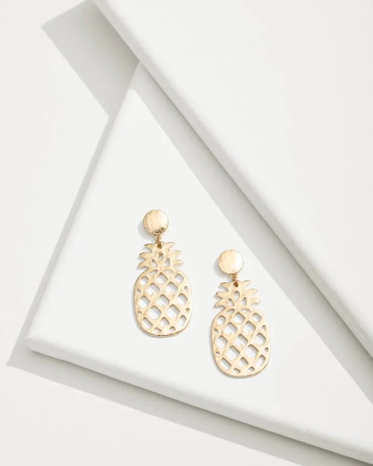 Tommy Bahama Tropical Blooms Pineapple Mother of Pearl Statement Earrings-Women Jewelry