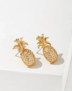 Tommy Bahama Tropical Blooms Pineapple Stud Earrings-Women Jewelry