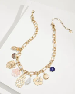 Tommy Bahama Tropical Blooms Statement Charm Necklace-Women Jewelry