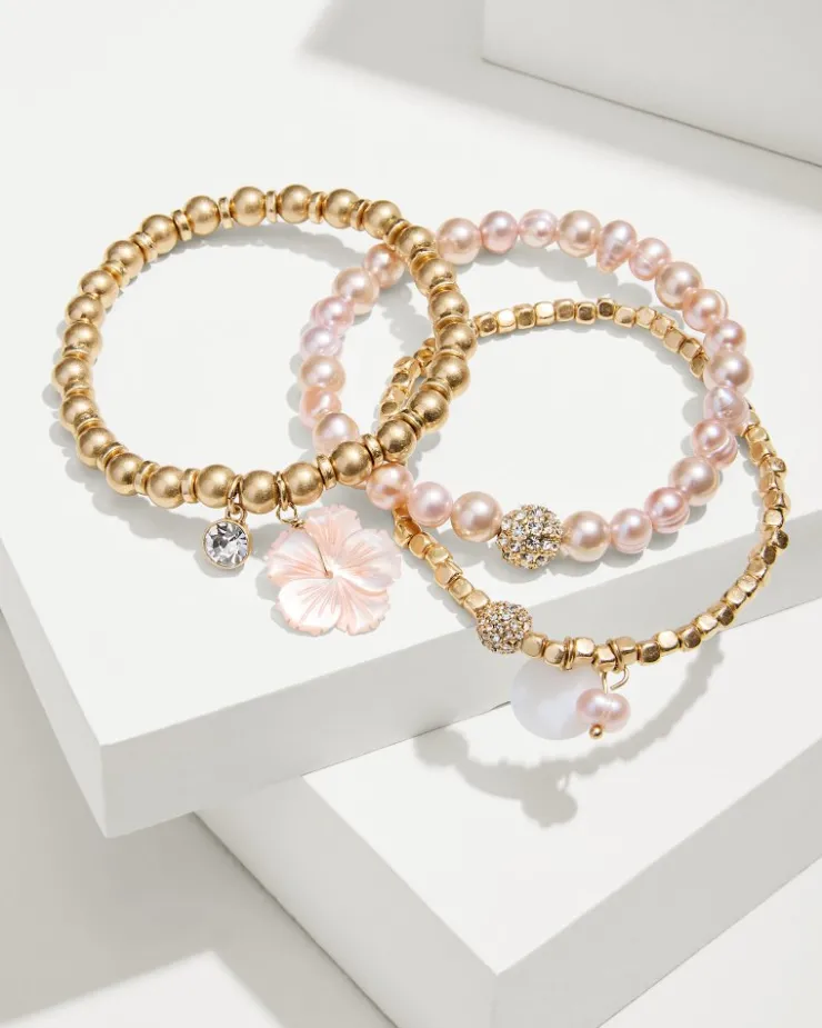 Tommy Bahama Tropical Blooms Stretch Charm Bracelet Set-Women Jewelry
